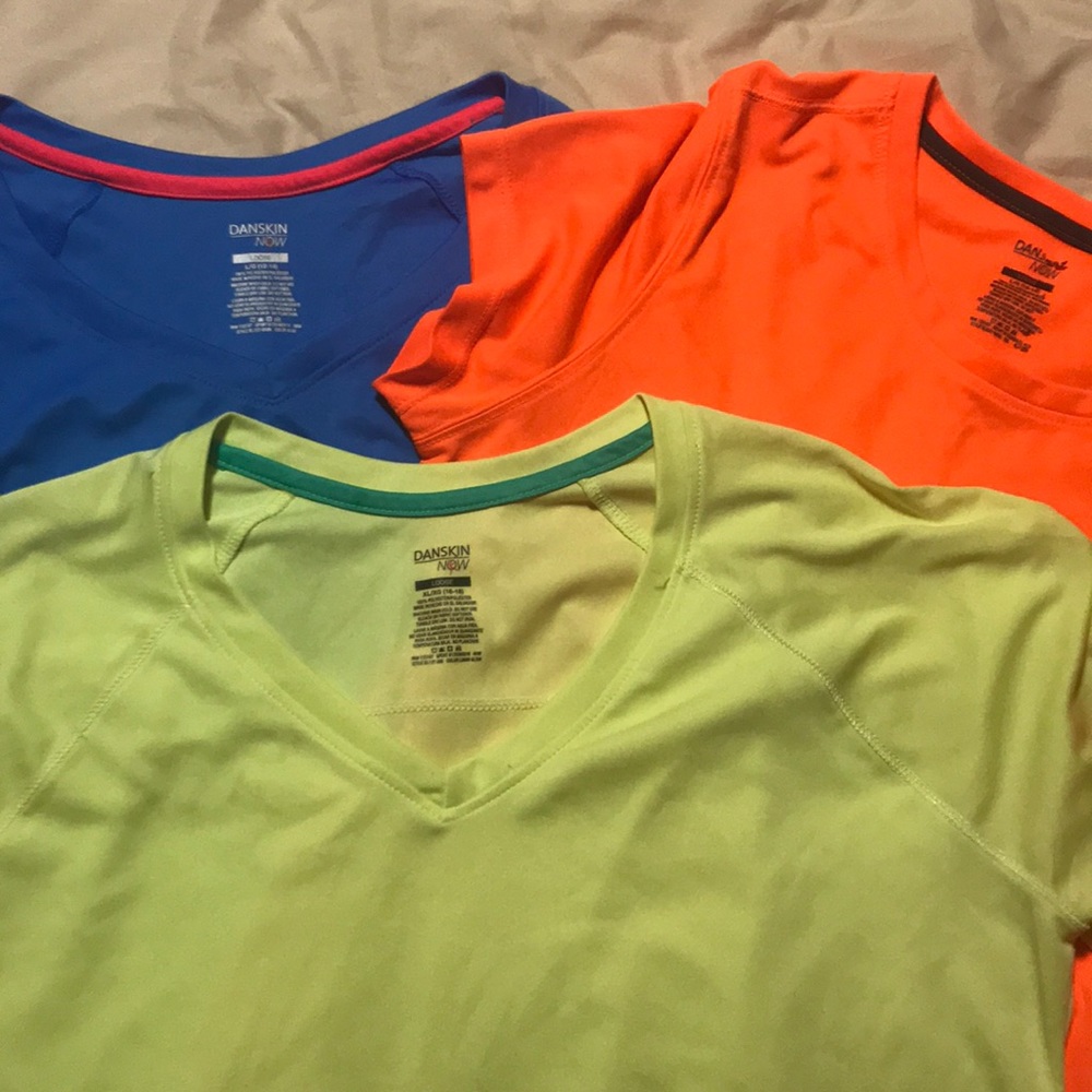 3 danskin now althletic shirts